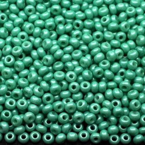 10/0 16958 Tschechische Glas-Rocailles Rocailles Türkis Kreide - Perle, 900 Stück, 10 g von Generic