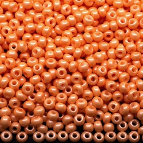 10/0 16992 Tschechische Glas-Rocailles Rocailles Orange Kreide - Perle Verpackung 900 Stück Gewicht 10 Gramm Perlengröße 2,3 mm Zum Perlensticken und Herstellen von Schmuck 10/0 16992 Tschechische Glas-Rocailles Rocailles Orange Kreide - Perle Verpackung 900 Stück Gewicht 10 Gramm Perlengröße 2,3 mm Zum Perlensticken und Herstellen von Schmuck von Generic