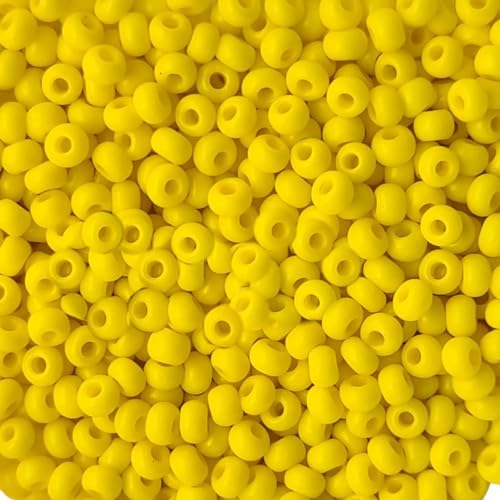 10/0 16A86 Rocailles, matt, tschechische Glasperlen, Rocailles, gelbe Kreide, Farbe, Verpackung 900 Stück, Gewicht 10 g, Perlengröße 2,3 mm, für Perlenstickerei, Schmuckherstellung 10/0 16A86 Rocailles, matt, tschechische Glasperlen, Rocailles, gelbe Kreide, Farbe, Verpackung 900 Stück, Gewicht 10 g, Perlengröße 2,3 mm, für Perlenstickerei, Schmuckherstellung von Generic