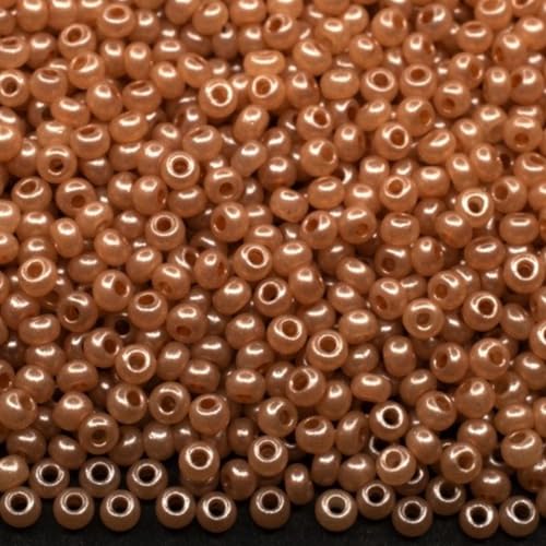 10/0 17918 Tschechische Glasperlen Rocailles Braun Alabaster - Perle Verpackung 2250 Stück Gewicht 25 Gramm Perlen Größe 2,3 mm Zum Perlensticken und Herstellen von Schmuck 10/0 17918 Tschechische Glasperlen Rocailles Braun Alabaster - Perle Verpackung 2250 Stück Gewicht 25 Gramm Perlen Größe 2,3 mm Zum Perlensticken und Herstellen von Schmuck von Generic