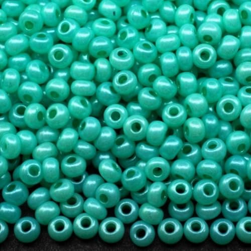 10/0 17958 Tschechische Glasperlen Rocailles Türkis Alabaster - Perle Verpackung 4500 Stück Gewicht 50 Gramm Perlen Größe 2,3 mm Zum Perlensticken und Herstellen von Schmuck 10/0 17958 Tschechische Glasperlen Rocailles Türkis Alabaster - Perle Verpackung 4500 Stück Gewicht 50 Gramm Perlen Größe 2,3 mm Zum Perlensticken und Herstellen von Schmuck von Generic
