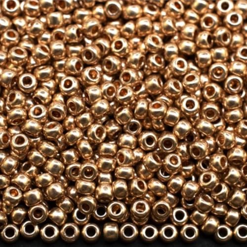 10/0 18112 Preciosa Tschechische Glasperlen Rocailles - Gold Metallic - Solgel 4500 Stück, 50 g von Generic
