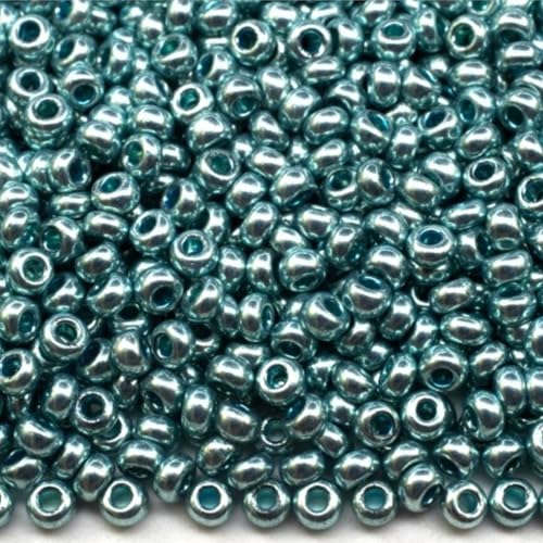 10/0 18134 Tschechische Glasperlen Rocailles - Türkis Metallic - Solgel Verpackung 900 Stück Gewicht 10 Gramm Perlen Größe 2,3 mm Zum Perlensticken und Herstellen von Schmuck 10/0 18134 Tschechische Glasperlen Rocailles - Türkis Metallic - Solgel Verpackung 900 Stück Gewicht 10 Gramm Perlen Größe 2,3 mm Zum Perlensticken und Herstellen von Schmuck von Generic