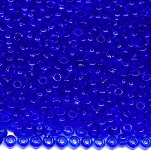 10/0 30050 Tschechische Glasperlen Rocailles Transparent Blau Verpackung 2250 Stück Gewicht 25 Gramm Perlen Größe 2,3 mm Zum Perlensticken und Herstellen von Schmuck 10/0 30050 Tschechische Glasperlen Rocailles Transparent Blau Verpackung 2250 Stück Gewicht 25 Gramm Perlen Größe 2,3 mm Zum Perlensticken und Herstellen von Schmuck von Generic