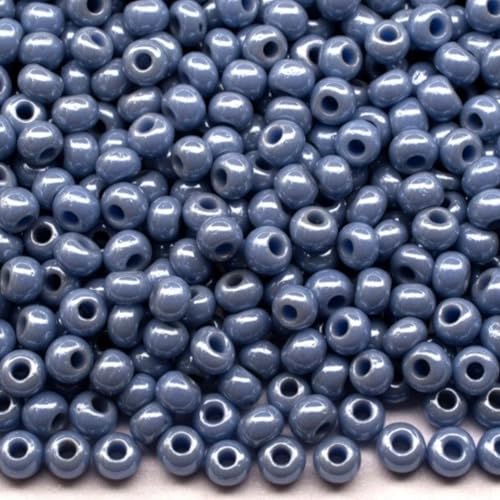 10/0 33021 Tschechische Glasperlen, Rocailles, blickdicht, blau, Farbe glänzend, Verpackung 4500 Stück, Gewicht 50 g, Perlengröße 2,3 mm, zum Perlensticken, Sticken und Herstellen von Schmuck. von Generic