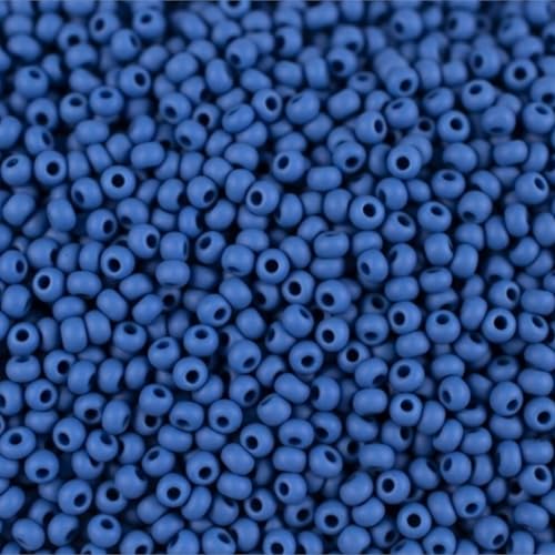 10/0 33210 Matt Preciosa tschechische Glasperlen Rocailles Blau – Natur blickdicht 2250 Stück, 25 g von Generic