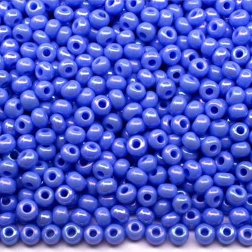 10/0 34020 Tschechische Glasperlen, Rocailles, blickdicht, Regenbogenblau, Verpackung 900 Stück, Gewicht 10 g, Perlengröße 2,3 mm, für Perlenstickerei, Schmuckherstellung von Generic