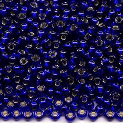 10/0 37100 tschechische Glasperlen, Rocailles, silberfarben, transparent, blau, Verpackung 4500 Stück, Gewicht 50 g, Perlengröße 2,3 mm, für Perlenstickerei, Schmuckherstellung 10/0 37100 tschechische Glasperlen, Rocailles, silberfarben, transparent, blau, Verpackung 4500 Stück, Gewicht 50 g, Perlengröße 2,3 mm, für Perlenstickerei, Schmuckherstellung von Generic