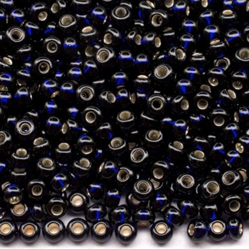 10/0 37110 Tschechische Glasperlen, Rocailles, silberfarben, transparent, blau, Verpackung 2250 Stück, Gewicht 25 g, Perlengröße 2,3 mm, für Perlenstickerei, Schmuckherstellung 10/0 37110 Tschechische Glasperlen, Rocailles, silberfarben, transparent, blau, Verpackung 2250 Stück, Gewicht 25 g, Perlengröße 2,3 mm, für Perlenstickerei, Schmuckherstellung von Generic