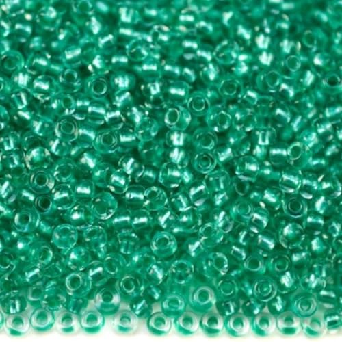 10/0 38958 Tschechische Glasperlen, Rocailles, Kristallgrün – mit Perlen gefüttert, Verpackung 4500 Stück, Gewicht 50 g, Perlengröße 2,3 mm, für Perlenstickerei, Schmuckherstellung von Generic