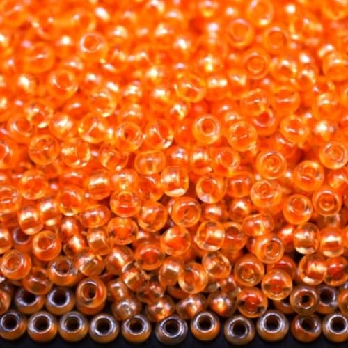 10/0 38992 Tschechische Glasperlen, Rocailles, Kristall, Orange – mit Perlen gefüttert, Verpackung 4500 Stück, Gewicht 50 g, Perlengröße 2,3 mm, für Perlenstickerei, Schmuckherstellung von Generic