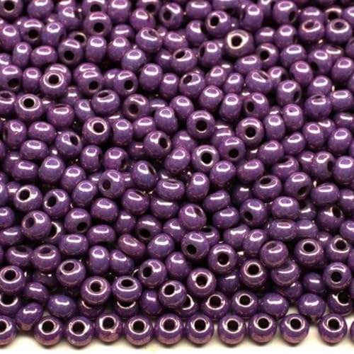 10/0 46025 Tschechische Glas-Rocailles Rocailles Opak Purple - Farbe glänzend Verpackung 2250 Stück Gewicht 25 g Perlengröße 2,3 mm Zum Perlensticken und Herstellen von Schmuck von Generic