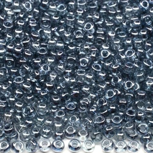 10/0 48035 Tschechische Glasperlen Rocailles Blaugrauer Kristall glänzend Verpackung 4500 Stück Gewicht 50 g Perlengröße 2,3 mm Zum Perlensticken und Herstellen von Schmuck von Generic