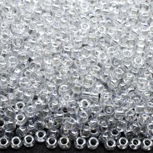 10/0 48102 Tschechische Glasperlen Rocailles Kristallweiß Verpackung 4500 Stück Gewicht 50 Gramm Perlengröße 2,3 mm Zum Perlensticken und Herstellen von Schmuck 10/0 48102 Tschechische Glasperlen Rocailles Kristallweiß Verpackung 4500 Stück Gewicht 50 Gramm Perlengröße 2,3 mm Zum Perlensticken und Herstellen von Schmuck von Generic