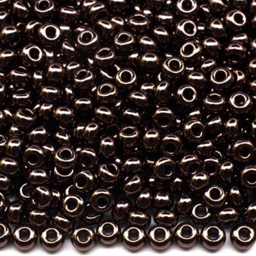 10/0 49095 Tschechische Glas-Rocailles Rocailles Opak Braun - Farbe glänzend Verpackung 4500 Stück Gewicht 50 g Perlengröße 2,3 mm Zum Perlensticken und Herstellen von Schmuck von Generic