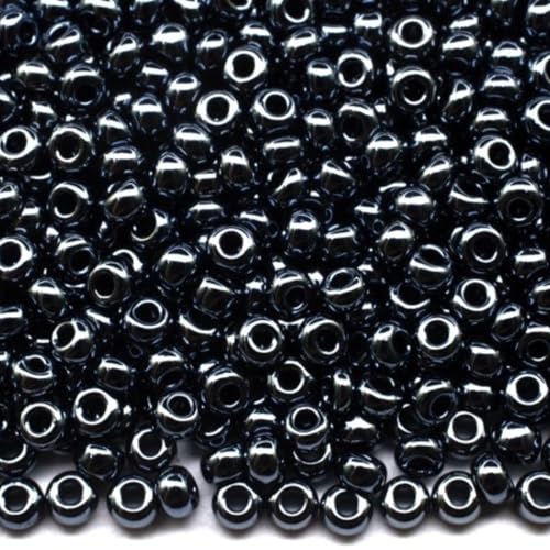 10/0 49102 Tschechische Glasperlen, Rocailles Black Iris, Verpackung 2250 Stück, Gewicht 25 g, Perlengröße 2,3 mm, für Perlenstickerei, Schmuckherstellung von Generic