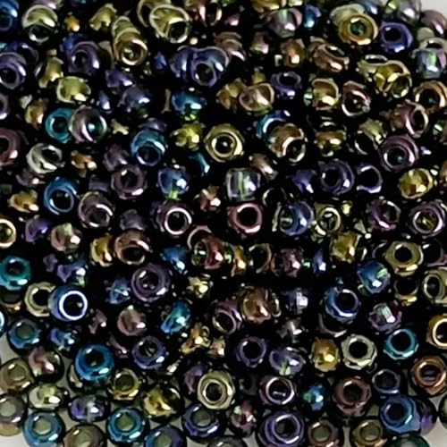 10/0 51290 Tschechische Glasperlen Rocailles Transparent Regenbogen Verpackung 900 Stück Gewicht 10 Gramm Perlen Größe 2,3 mm Zum Perlensticken und Herstellen von Schmuck von Generic