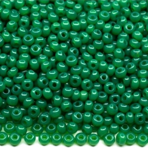 10/0 52240 Preciosa tschechische Glasperlen, Rocailles, Grün - natürlich blickdicht, 2250 Stück, 25 g von Generic