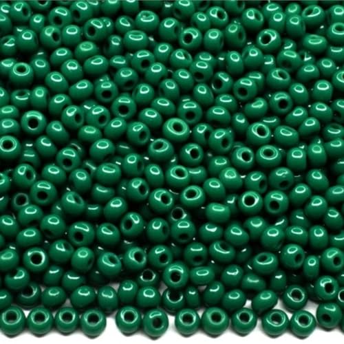 10/0 53240 Tschechische Glasperlen, Rocailles, grün, blickdicht, Verpackung 4500 Stück, Gewicht 50 g, Perlengröße 2,3 mm, für Perlenstickerei, Schmuckherstellung 10/0 53240 Tschechische Glasperlen, Rocailles, grün, blickdicht, Verpackung 4500 Stück, Gewicht 50 g, Perlengröße 2,3 mm, für Perlenstickerei, Schmuckherstellung von Generic