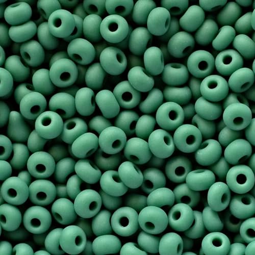 10/0 53240 matte tschechische Glasperlen, Rocailles, grün, undurchsichtig, Verpackung 2250 Stück, Gewicht 25 g, Perlengröße 2,3 mm, für Perlenstickerei, Schmuckherstellung 10/0 53240 matte tschechische Glasperlen, Rocailles, grün, undurchsichtig, Verpackung 2250 Stück, Gewicht 25 g, Perlengröße 2,3 mm, für Perlenstickerei, Schmuckherstellung von Generic