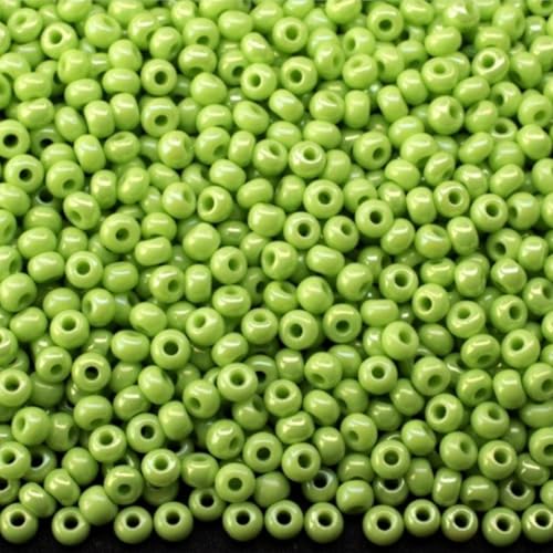 10/0 54410 Tschechische Glasperlen, Rocailles, blickdicht, Regenbogengrün, Verpackung 4500 Stück, Gewicht 50 g, Perlengröße 2,3 mm, für Perlenstickerei, Schmuckherstellung von Generic
