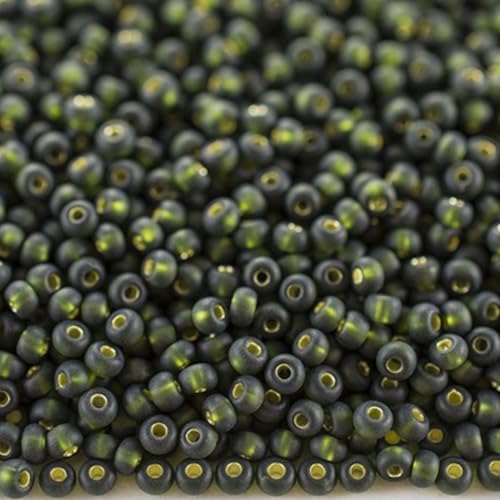 10/0 57290 Rocailles, matt, tschechisches Glas, Rocailles, silberfarben, transparent, grün, Verpackung 2250 Stück, Gewicht 25 g, Perlengröße 2,3 mm, für Perlenstickerei, Schmuckherstellung 10/0 57290 Rocailles, matt, tschechisches Glas, Rocailles, silberfarben, transparent, grün, Verpackung 2250 Stück, Gewicht 25 g, Perlengröße 2,3 mm, für Perlenstickerei, Schmuckherstellung von Generic