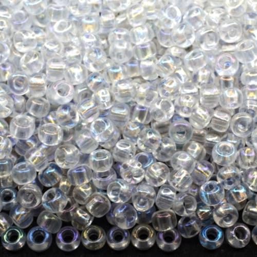 10/0 58205 Tschechische Glasperlen Rocailles Weiß - Transparent Regenbogen Verpackung 4500 Stück Gewicht 50 Gramm Perlen Größe 2,3 mm Zum Perlensticken und Herstellen von Schmuck 10/0 58205 Tschechische Glasperlen Rocailles Weiß - Transparent Regenbogen Verpackung 4500 Stück Gewicht 50 Gramm Perlen Größe 2,3 mm Zum Perlensticken und Herstellen von Schmuck von Generic
