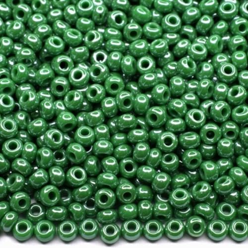 10/0 58250 Preciosa tschechische Glas-Rocailles Rocailles Opak Sfinx Grün 4500 Stück, 50 g von Generic