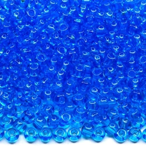 10/0 60030 Tschechische Glasperlen, Rocailles, transparent, hellblau, Verpackung 900 Stück, Gewicht 10 g, Perlengröße 2,3 mm, für Perlenstickerei, Schmuckherstellung von Generic