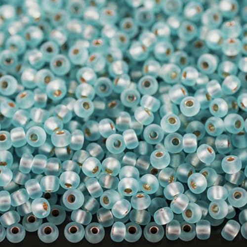 10/0 67000 matte tschechische Glasperlen Rocailles Rocailles Silber liniert transparent hellblau Verpackung 4500 Stück Gewicht 50 Gramm Perlengröße 2,3 mm für Perlenstickerei und Schmuckherstellung 10/0 67000 matte tschechische Glasperlen Rocailles Rocailles Silber liniert transparent hellblau Verpackung 4500 Stück Gewicht 50 Gramm Perlengröße 2,3 mm für Perlenstickerei und Schmuckherstellung von Generic