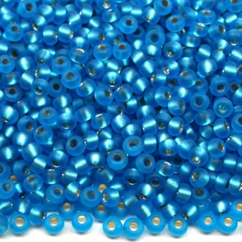 10/0 67030 Tschechische Glasperlen, Rocailles, matt, silberfarben, transparent, hellblau, Verpackung 900 Stück, Gewicht 10 g, Perlengröße 2,3 mm, für Perlenstickerei, Schmuckherstellung 10/0 67030 Tschechische Glasperlen, Rocailles, matt, silberfarben, transparent, hellblau, Verpackung 900 Stück, Gewicht 10 g, Perlengröße 2,3 mm, für Perlenstickerei, Schmuckherstellung von Generic