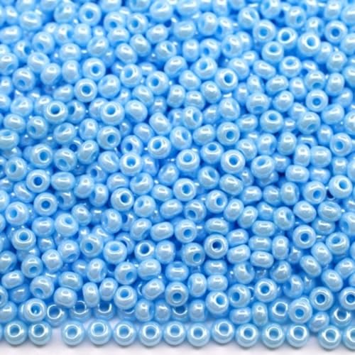 10/0 68000 tschechische Glasperlen Rocailles Opak SSSfinx Blau Verpackung 2250 Stück Gewicht 25 Gramm Perlen Größe 2,3 mm Zum Perlensticken und Herstellen von Schmuck. von Generic