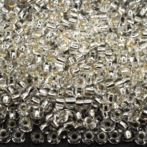 10/0 78102 Tschechische Glas-Rocailles Rocailles Silber liniert Transparent Weiß Verpackung 2250 Stück Gewicht 25 Gramm Perlen Größe 2,3 mm Zum Perlensticken und Herstellen von Schmuck 10/0 78102 Tschechische Glas-Rocailles Rocailles Silber liniert Transparent Weiß Verpackung 2250 Stück Gewicht 25 Gramm Perlen Größe 2,3 mm Zum Perlensticken und Herstellen von Schmuck von Generic