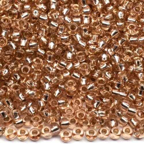 10/0 78111 Tschechische Glasperlen, Rocailles, brauner 2 gefärbter Kristall, silberfarbener Rand, 4500 Stück, 50 g 10/0 78111 Tschechische Glasperlen, Rocailles, brauner 2 gefärbter Kristall, silberfarbener Rand, 4500 Stück, 50 g von Generic