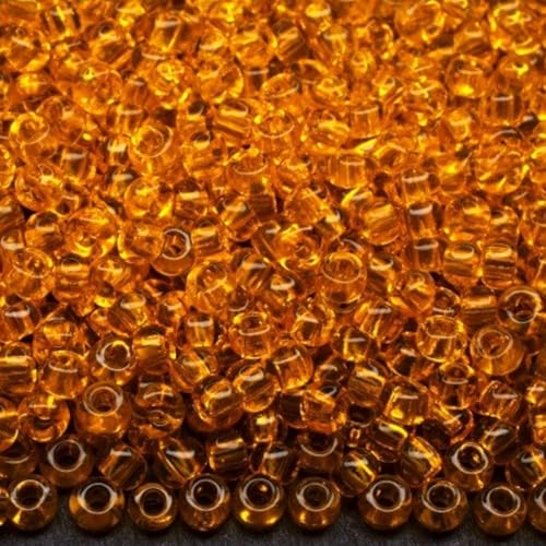 10/0 80060 tschechische Glasperlen, gelb, transparent, natürlich, Verpackung 2250 Stück, Gewicht 25 g. von Generic