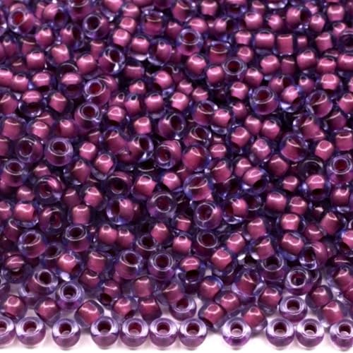 10/0 80327 Tschechische Glasperlen Rocailles Blau gefärbter Kristall, farbig liniert violett Verpackung 4500 Stück Gewicht 50 Gramm Perlen Größe 2,3 mm für Perlenstickerei und Schmuckherstellung 10/0 80327 Tschechische Glasperlen Rocailles Blau gefärbter Kristall, farbig liniert violett Verpackung 4500 Stück Gewicht 50 Gramm Perlen Größe 2,3 mm für Perlenstickerei und Schmuckherstellung von Generic