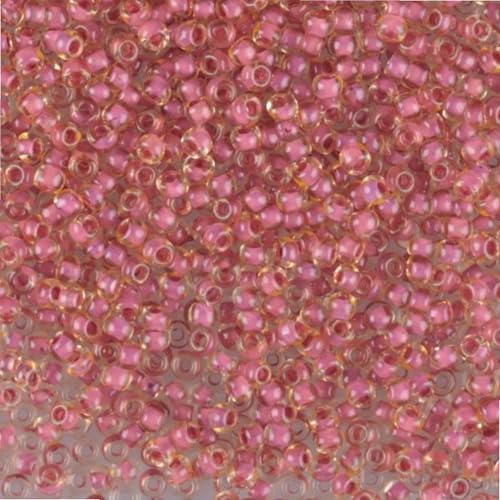 10/0 80827 Tschechische Glas-Rocailles Rocailles Gelb gefärbter Kristall, farbig liniert violett Verpackung 2250 Stück Gewicht 25 g Perlen Größe 2,3 mm für Perlenstickerei und Schmuckherstellung von Generic