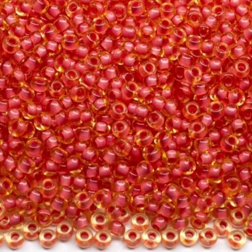 10/0 80898 Tschechische Glas-Rocailles Rocailles Gelb gefärbter Kristall, Farbe gefüttert Rot Verpackung 4500 Stück Gewicht 50 Gramm Perlen Größe 2,3 mm Zum Perlensticken und Herstellen von Schmuck 10/0 80898 Tschechische Glas-Rocailles Rocailles Gelb gefärbter Kristall, Farbe gefüttert Rot Verpackung 4500 Stück Gewicht 50 Gramm Perlen Größe 2,3 mm Zum Perlensticken und Herstellen von Schmuck von Generic