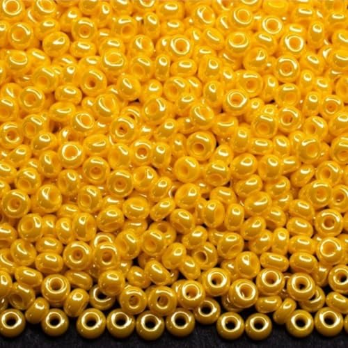 10/0 88130 Tschechische Glasperlen, Rocailles, blickdicht, Sfinx Gelb, 2250 Stück, 25 g von Generic