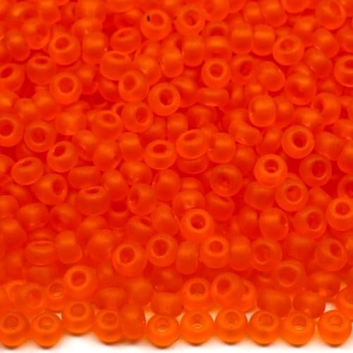 10/0 90000 matte tschechische Glasperlen, Rocailles, transparent, orange, matt, Perlengröße 2,3 mm, 4500 Stück, 50 g 10/0 90000 matte tschechische Glasperlen, Rocailles, transparent, orange, matt, Perlengröße 2,3 mm, 4500 Stück, 50 g von Generic