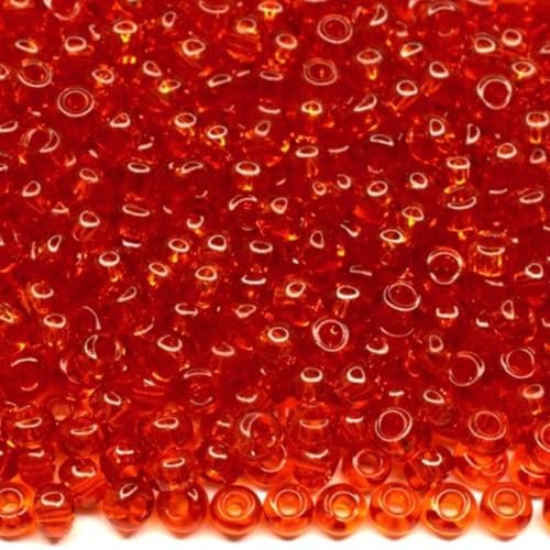 10/0 90030 Tschechische Glas-Rocailles Transparent Orange Verpackung 4500 Stück Gewicht 50 Gramm Perlengröße 2,3 mm Zum Perlensticken und Herstellen von Schmuck von Generic