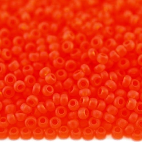 10/0 90030 Tschechische Glasperlen, Rocailles, transparent, orange, matt, Verpackung 4500 Stück, Gewicht 50 g, Perlengröße 2,3 mm, für Perlenstickerei, Schmuckherstellung 10/0 90030 Tschechische Glasperlen, Rocailles, transparent, orange, matt, Verpackung 4500 Stück, Gewicht 50 g, Perlengröße 2,3 mm, für Perlenstickerei, Schmuckherstellung von Generic