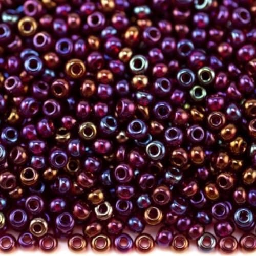 10/0 91120 Tschechische Glasperlen Rocailles Lila Rot - Transparent Regenbogen Verpackung 2250 Stück Gewicht 25 Gramm Perlen Größe 2,3 mm Zum Perlensticken und Herstellen von Schmuck von Generic
