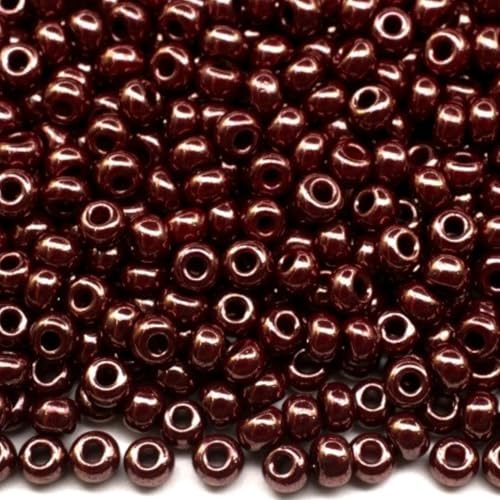 10/0 93192 Tschechische Glasperlen, Rocailles, blickdicht, rot, Farbe glänzend, Verpackung 2250 Stück, Gewicht 25 g, Perlengröße 2,3 mm, für Perlenstickerei, Schmuckherstellung von Generic
