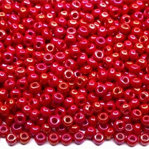 10/0 94190 Tschechische Glasperlen, Rocailles, blickdicht, Regenbogenrot, Verpackung 2250 Stück, Gewicht 25 g, Perlengröße 2,3 mm, für Perlenstickerei, Schmuckherstellung von Generic