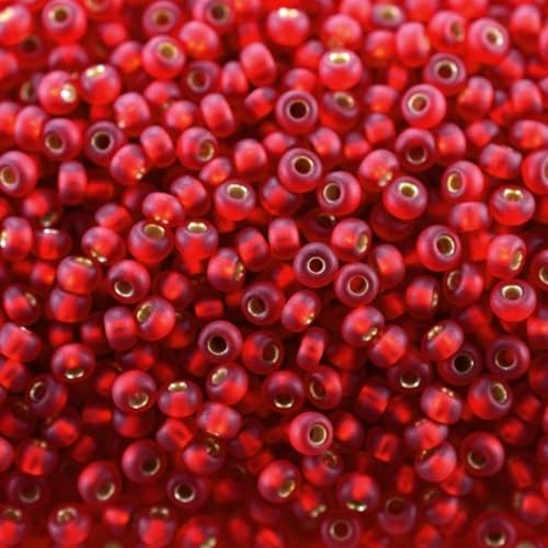 10/0 97070 Matt Tschechische Glas Rocailles Rocailles Silber Liniert Transparent Rot Verpackung 4500 Stück Gewicht 50 Gramm Perlen Größe 2,3 mm Zum Perlensticken und Herstellen von Schmuck 10/0 97070 Matt Tschechische Glas Rocailles Rocailles Silber Liniert Transparent Rot Verpackung 4500 Stück Gewicht 50 Gramm Perlen Größe 2,3 mm Zum Perlensticken und Herstellen von Schmuck von Generic