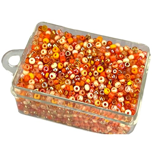 10/0 Orange gemischte tschechische Glasperlen Rocailles Größe Perlen - 2,3 mm Gewicht - 25 g / 0,88 oz Anzahl der Teile - 2275 Stück von Generic