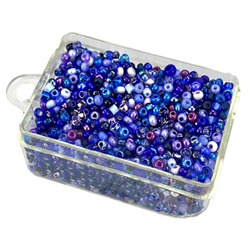 10/0 blaue gemischte tschechische Glas-Rocailles, Größe der Perlen: 2,3 mm, Gewicht: 25 g, Anzahl der Teile: 2275 Stück. 10/0 blaue gemischte tschechische Glas-Rocailles, Größe der Perlen: 2,3 mm, Gewicht: 25 g, Anzahl der Teile: 2275 Stück. von Generic