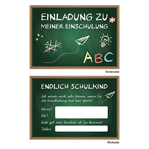 10 Einladungskarten DIN A6 zum Schulanfang Einschulung Schulstart 1.Schultag Schultüte und Tafel Kinder Schulkind ABC-Schütze Einladung 10 Einladungskarten DIN A6 zum Schulanfang Einschulung Schulstart 1.Schultag Schultüte und Tafel Kinder Schulkind ABC-Schütze Einladung von Generic