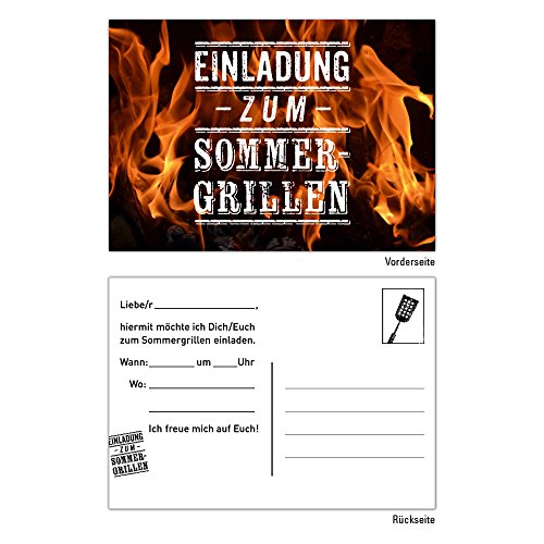 10 Einladungskarten Geburtstag BBQ Bratwurst Grillen Bier Sommer Barbecue Party Feier Grill Steak Essen 10 Einladungskarten Geburtstag BBQ Bratwurst Grillen Bier Sommer Barbecue Party Feier Grill Steak Essen von Generic